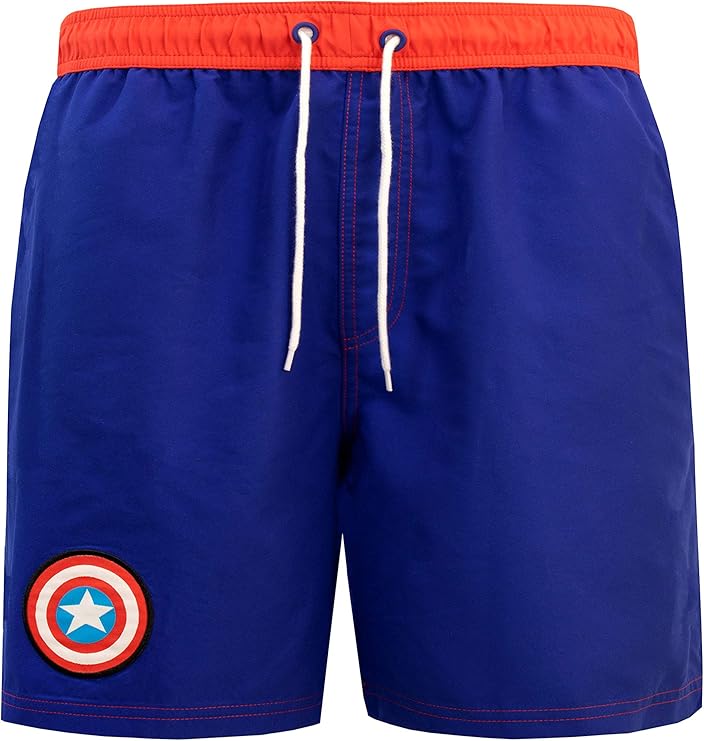 Captain america swim trunks mens Clearance