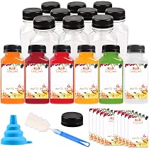 Bouteille Plastique - Lot de 12 - 270 ml - Bouchon Anti-Fuite - Entonnoir Inclus - Transparent - Maison Bouteille Plastique - Lot de 12 - 270 ml - Bouchon Anti-Fuite - Entonnoir Inclus - Transparent - Maison