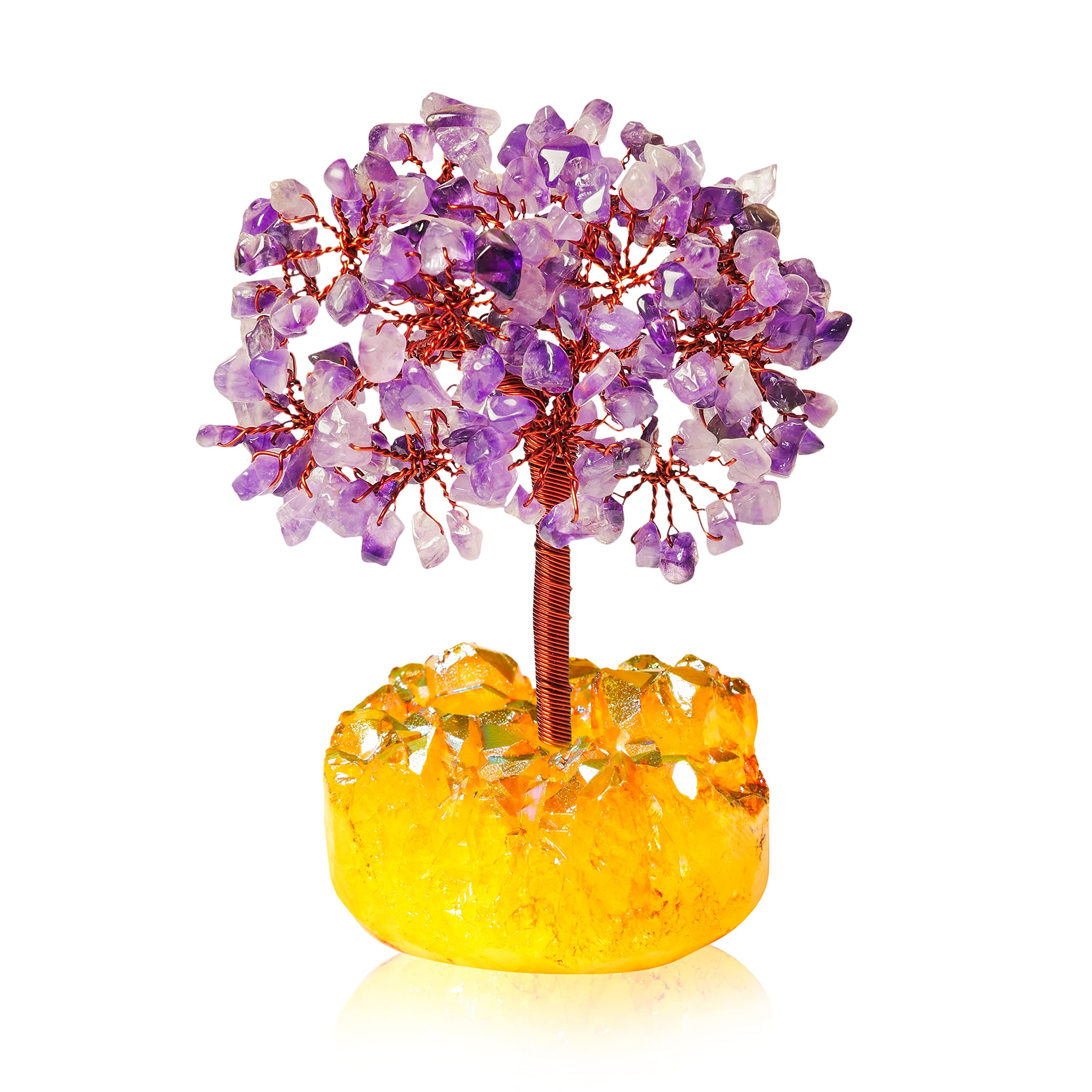 YATSKIA Amethyst Healing Crystals Copper Money Tree
