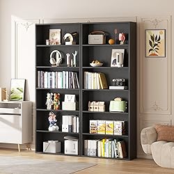 Vongrasig 6-Tier Open Bookcase and Bookshelf, Floor