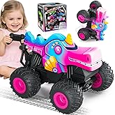 YongnKids Remote Control Car for Girls, 2.4Ghz Unicorn Monster Trucks with Light & Music,Unicorn Toys for Girls Age 3 4 5 6 7 8 Years, 360° Rotating All Terrain RC Stunt Car Rechargeable Xmas Gift
