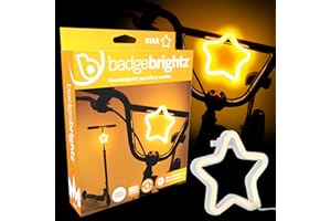 Brightz BadgeBrightz Star Shaped LED Bike Light - Cute Bike Accessories for Girls, Boys & Adults - Cool Accessory for Bikes & Scooters - Easily Attaches to Frame or Handlebar - 4.75-inch