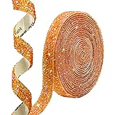 Amazon.com: Nubarssy Self Adhesive Orange Color Resin Rhinestone Strips ...