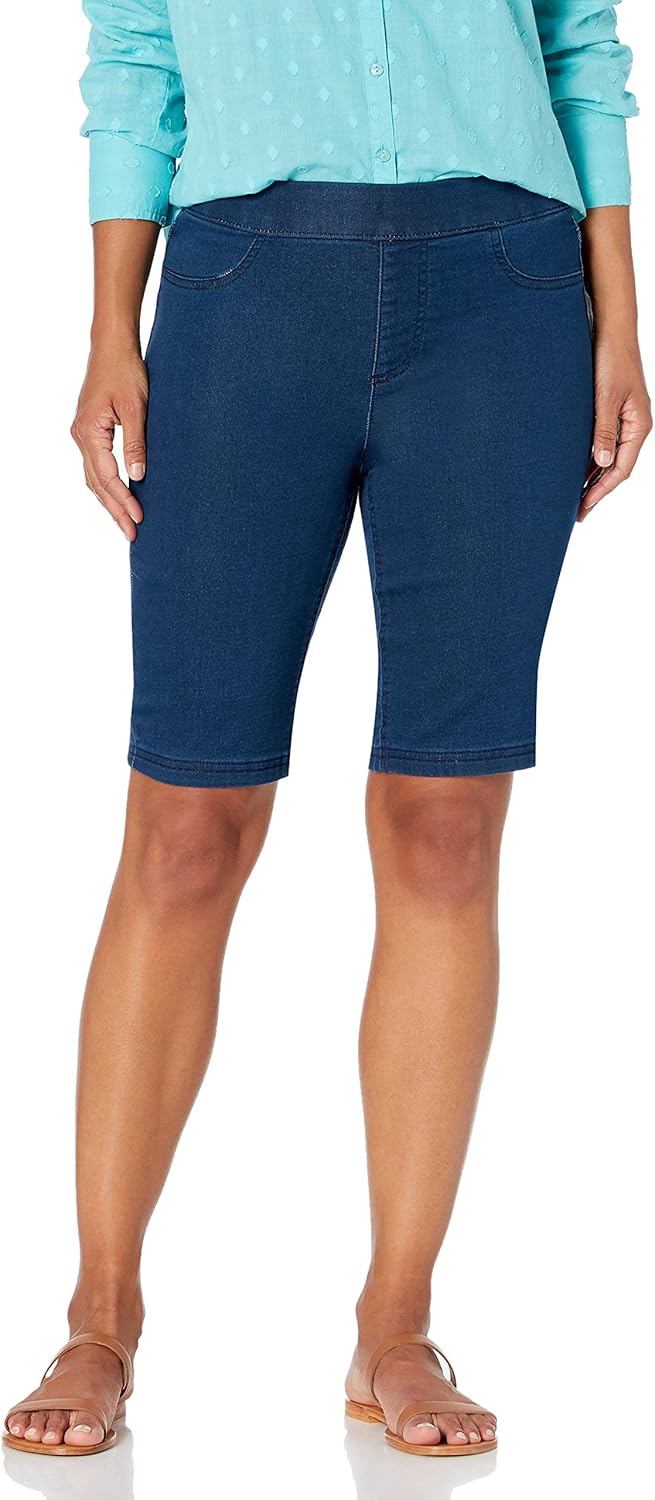 Buy Erika Women's Joey Pull on Slim Straight Bermuda Short at Amazon.in