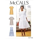 McCall's Patterns McCall's Women's Knee Length Pleated Dress, Sizes 6-14 Sewing Pattern, White