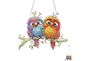 TOSTOG Exquisite Birds Hanging Diamond Art Pendants Kits for Adults, DIY Diamond Painting Kit for Beginners, 5D Drill Gem Kit