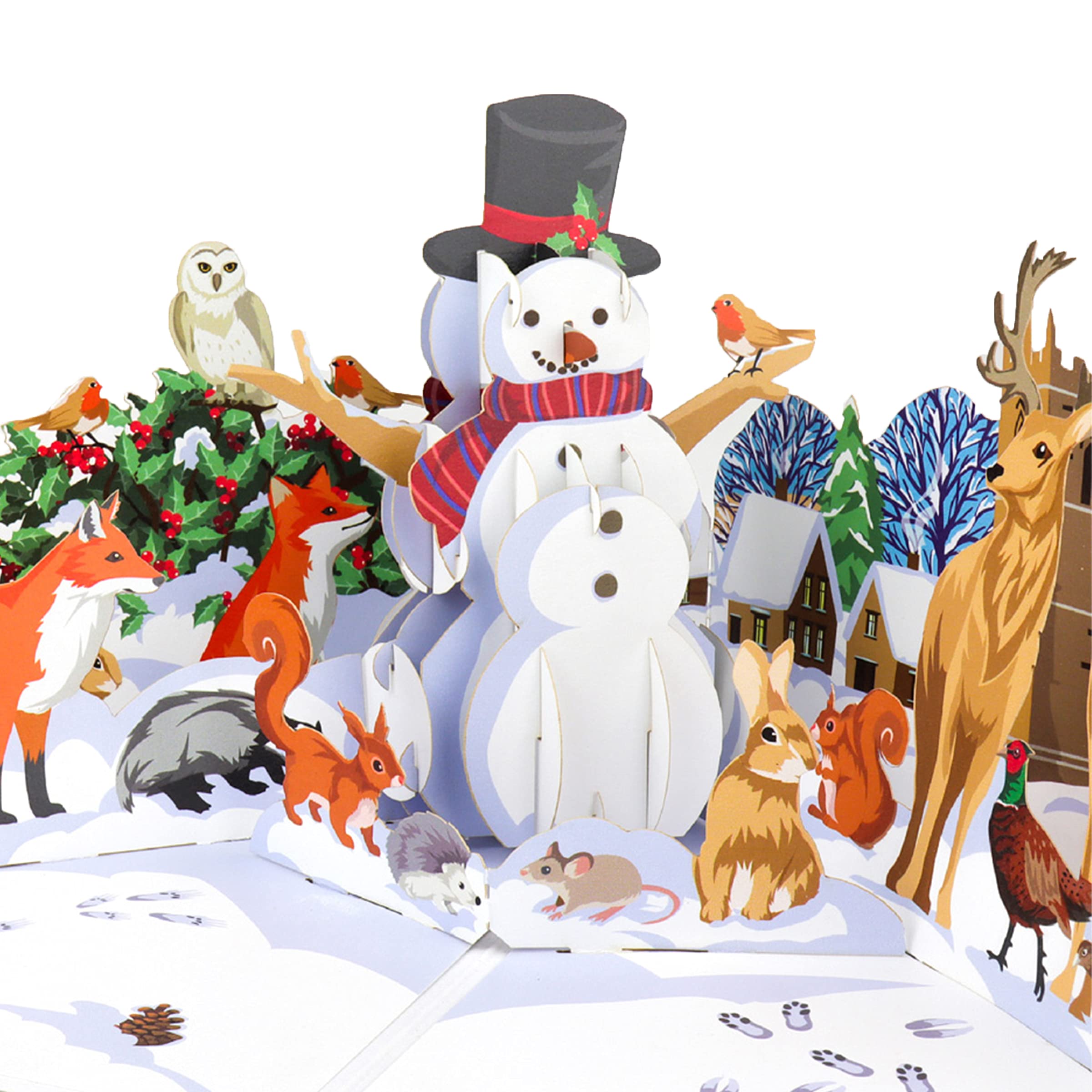 Cardology - Winter Woodland Pop-Up Christmas Card |3D Festive Greetings for Family, Friends and Nature Lovers