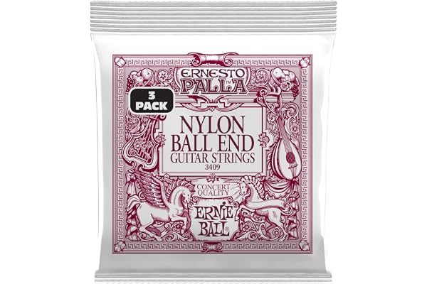 Ernie Ball Ernesto Palla Black & Gold Ball-End Nylon Classical Guitar Strings 3-Pack, 28-42 Gauge (P03409)
