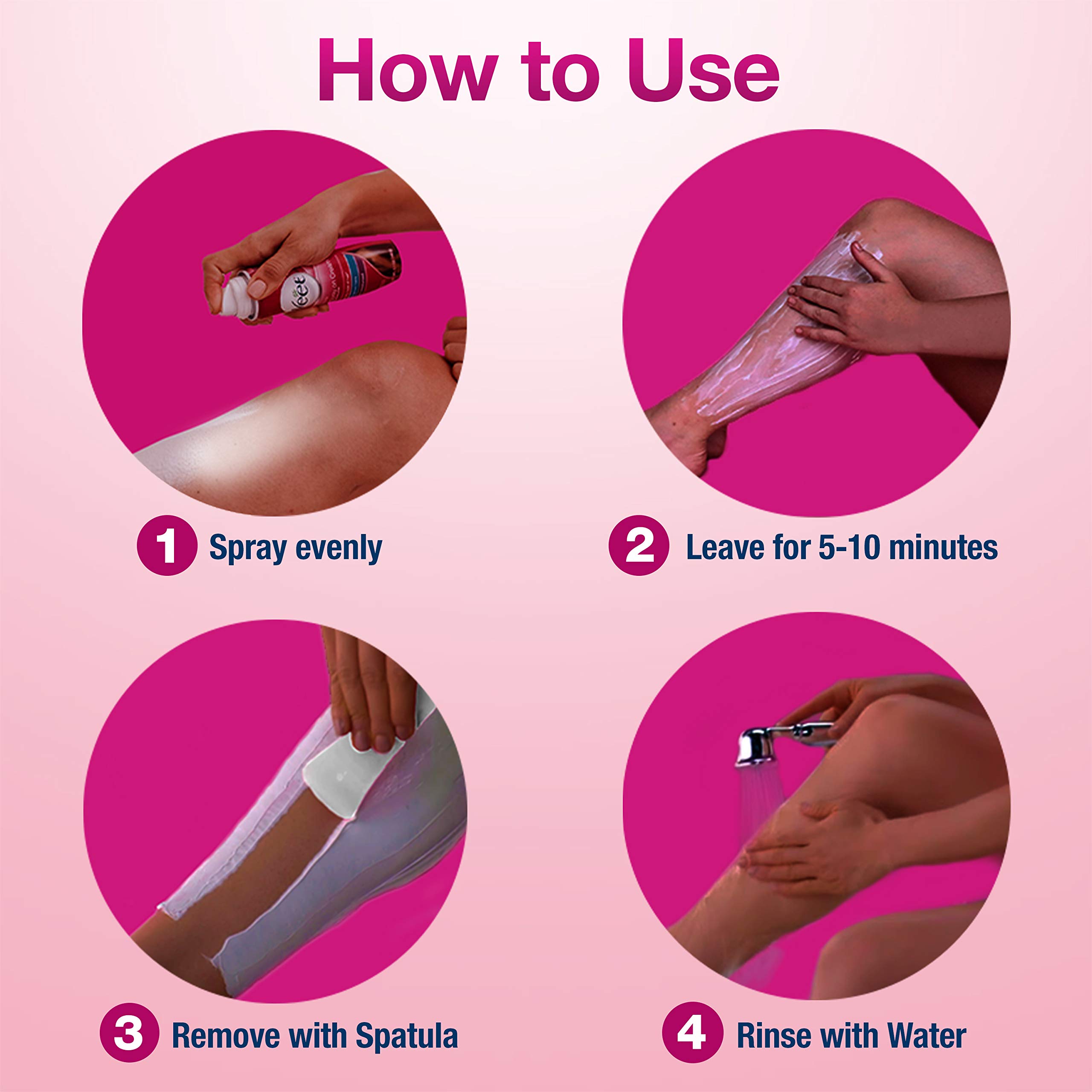 Hair Removal Cream – VEET Legs & Body 3 in 1 Spray On Hair Removal Cream, Sensitive Formula with Aloe Vera and Vitamin E, 5.1 oz Spray Can