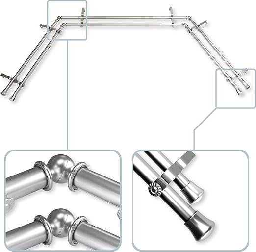 Amazon Com A F Rod Decor Collar 13 16 Double Bay Window Curtain