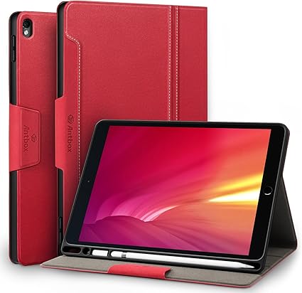 Amazon Antbox Ipad Air3 ケース ペン収納 機能付き Ipad Pro 10 5 ケース 高級ソフトpuレザー製 Ipad 10 5 カバー オートスリープ スタンド機能付き 手帳型 ひび割れ防止 全面保護 10 5インチタブレットスマートケース カバー レッド Antbox パソコン 周辺機器