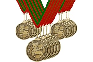HOCLICK 36 Pcs Christmas Medals Award Bulk 2" Santa Reindeer Gingerbread Man Christmas Trophy Award Medals for Party Favor Winner First Place Participation Prizes