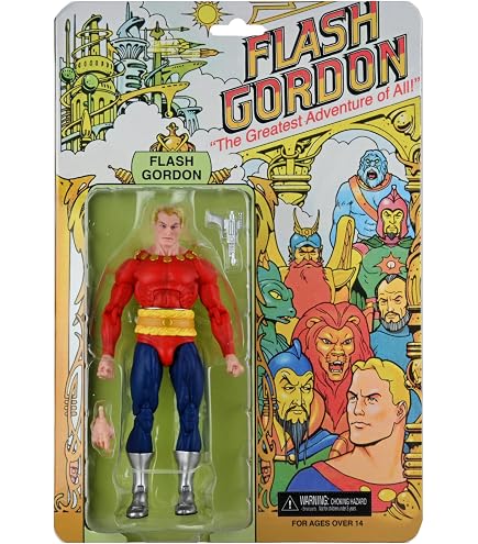 Lot Figurines NECA Flash Gordon – Ming & Vultan, 18cm, Collection Cinéma 2024