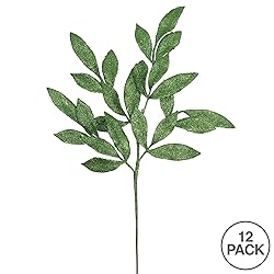 Vickerman 22" Green Glitter Bayleaf Artificial