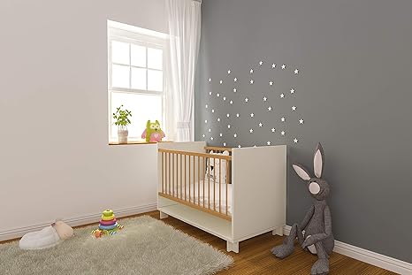 light wooden crib