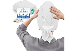 MAAXDRY 100% Cotton Hair Towel Wrap for Women/Kids | Quick Dry, Soft & Absorbent 450-GSM Hair Wrap Towels with Double Button 