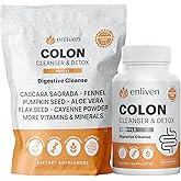 enliven Gentle Colon Cleanse Detox Pills for Daily Support | Natural Herbal Formula with Aloe, Fennel & Ginger | Supports Weight Loss, Regularity & Digestive Health | Non-Habit Forming | 60 Capsules