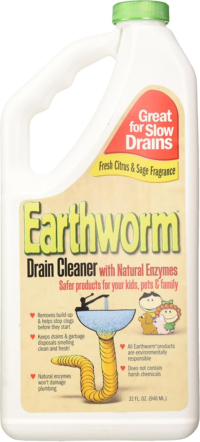 Earthworm Drain Cleaner Clog Remover Drain Opener / Deodorizer