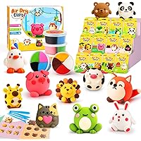 Air Dry Clay for Kids 12 Animals, Modeling Clay Kit Boxes with Sculpting Tools and Tutorials, Ultra Light & Soft & Odorless D