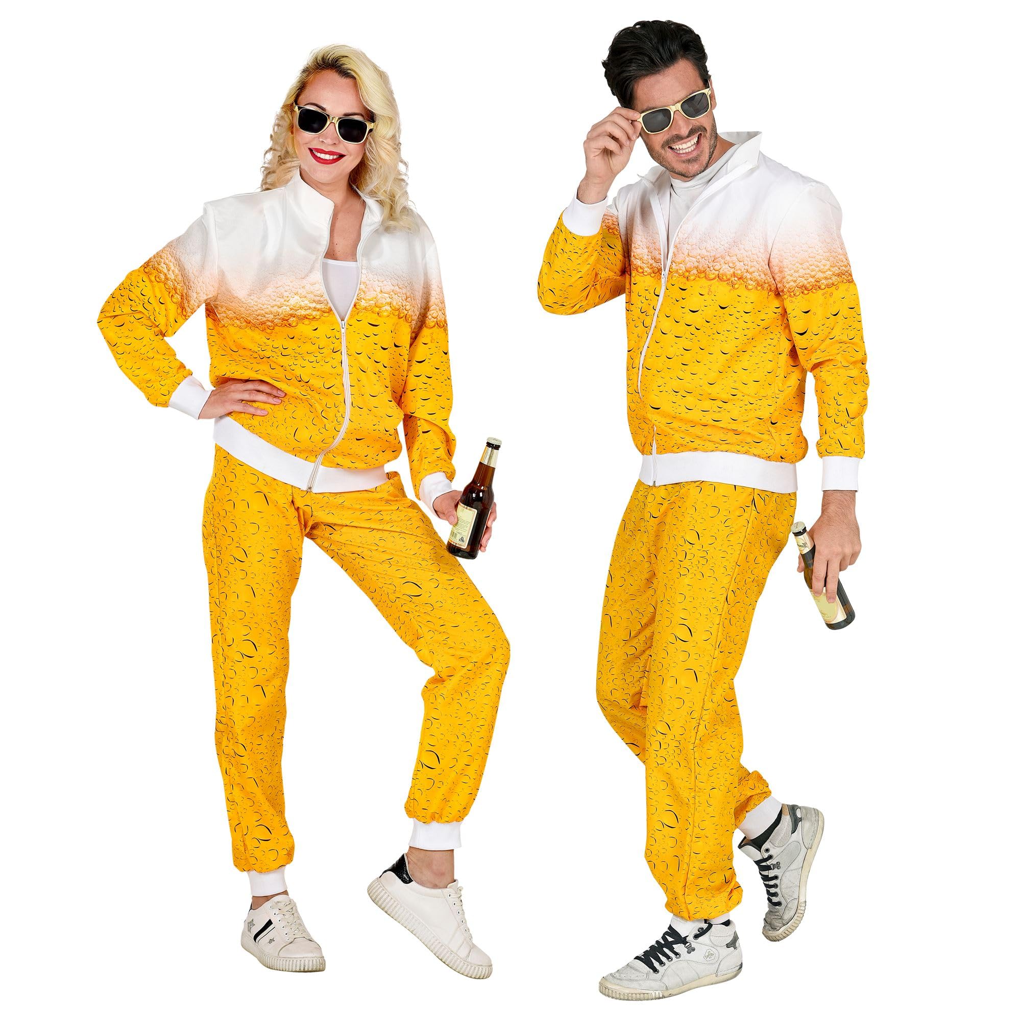 W WIDMANN MILANO Party Fashion - Beer Jumpsuit for Adults Unisex, 80s, Music Festivals, St. Patrick's Day, Fashion, Oktoberparty, Carnival