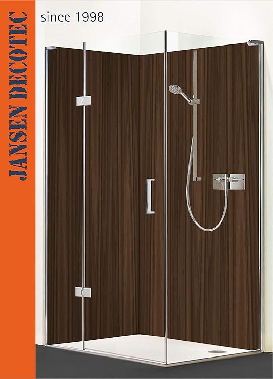 Eck - Duschrückwand, 2 Segmente, je 90x200cm, Motiv: Holzdesign - KOSTENLOSER Zuschnitt auf Ihr Wunschformat !