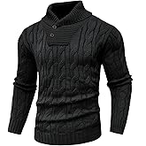 Arcciit Men's Casual Knit Fisherman Sweaters Fall Winter Sweater V-Neck Cable Pullover Warm Knit Sweater for Men