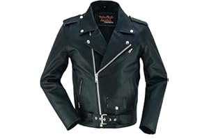 DS DANIEL SMART Daniel Smart Men Motorcycle Leather Jacket Black Economy Biker Leather Jacket with inside Pockets & Heavy Duty Zippers