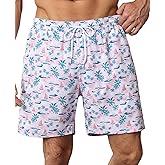 OYGSieg 2 in 1 Mens Swim Trunks 7 Inch Board Shorts Quick Dry Swim Shorts Suit with Pockets