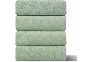 FERDILAN 4 Pack Large Bath Towels Set 35"x70" Light Green Oversized Bath Sheet Chair Towels, 600 GSM Ultra Soft & Absorbent Towels for Bathroom, Quick Dry Towel for Gym Hotel Camp Pool