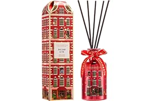 COCORRÍNA Reed Diffuser - Balsam & Fir 6.7 fl oz Chirstmas Reed Diffuser with 8 Sticks Home Fragrance Bathroom Shelf Decor (Festive House Collection)