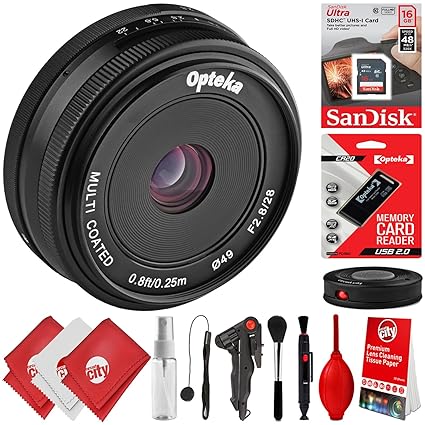 Opteka 28mm f/2.8 HD MC Lente de enfoque manual Prime para cámaras ...