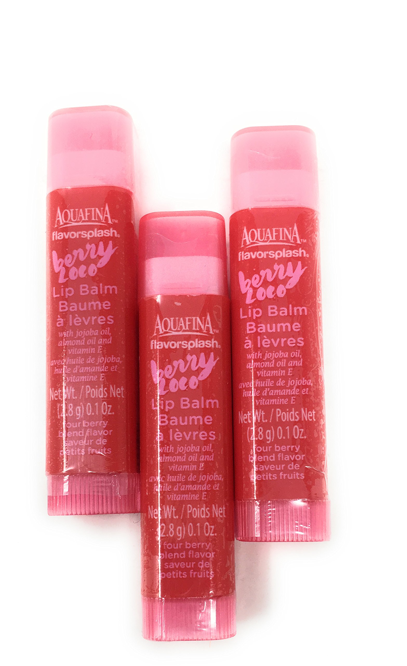 Aquafina Hydrating Lip Balm (Pack of Three) (Berry Loco -Pink)