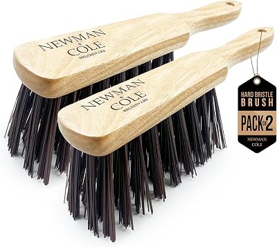Newman and Cole Natural Wooden Hand Brush Hard Synthetic Bristle
