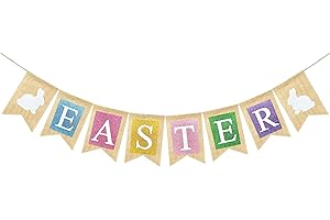VILIFEVER Easter Banner for Fireplace, Happy Easter Decorations Backdrop Spring Banner Welcome Sign for Easter Egg Hunt Decorations Spring Easter Home Decor Party Favor