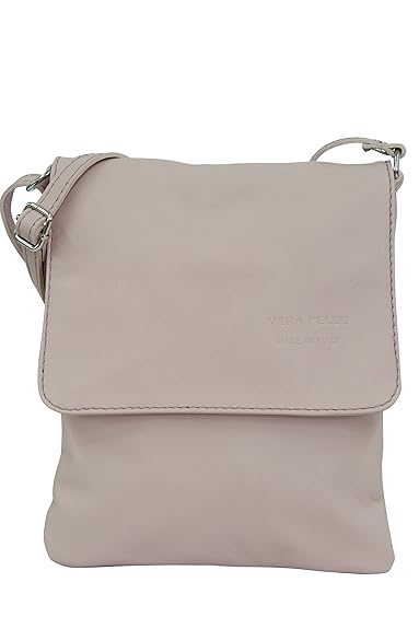 AMBRA Moda Italienische Ledertasche Schultertasche Crossover Umhängetasche Nappaleder Damen Kleine Tasche NL602