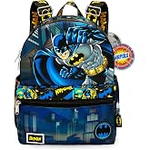 DC Comics Batman Mini Backpack Bundle - 13&rdquo; Dark Knight Bag Plus Button | Batman Backpack Purse Bundle for Kids, Adults, Men, Women