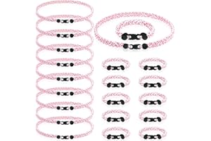 Yunlly 20 Pieces Baseball Rope Necklace Baseball Tornado Braided Rope Bracelet for Baseball Players Teams Sports Gifts