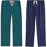 Vulcanodon Mens Cotton Pajama Pants-2pack, Lightweight Sleep Pants for Men