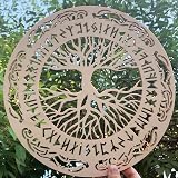 Walarky Viking Tree of Life Wall Decor 12x12 Wooden Art Nordic Rune view 2