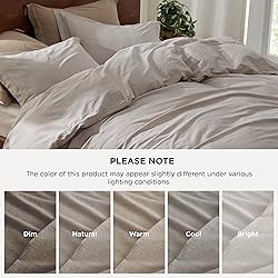 Bedsure 100% Washed Cotton Duvet Cover Full Size
