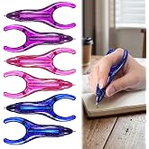 6 Pack Ergonomic Pen, Ballpoint Pens for Writing, Easy Grip, Mixed Colors | Smooth Ballpoint Pens for Low Grip Strength, Black Ink, Wishbone Design, Comfortable Writing Gift for Office, School &amp; Home