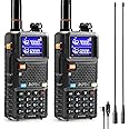 [Chirp Compatible] BAOFENG UV-5G Plus GMRS Handheld Radio, 999 Channels, 5W Long Range Rechargeable Two Way Radio with NOAA Weather Receiving, 2500mAh Battery USB-C Port, 8" & 15.5" Antennas, 2 Pack