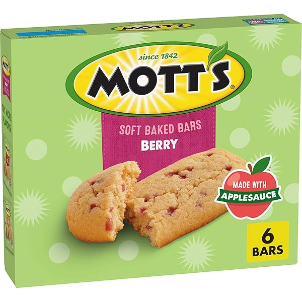 MOTT’S SOFT BAKED BARS, BERRY, MADE WITH APPLESAUCE, 6 COUNT, 5.76 OZ