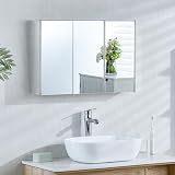 Bath Vida Tiano Triple Mirror Wall Mounted Stainless Steel Bathroom Cabinet