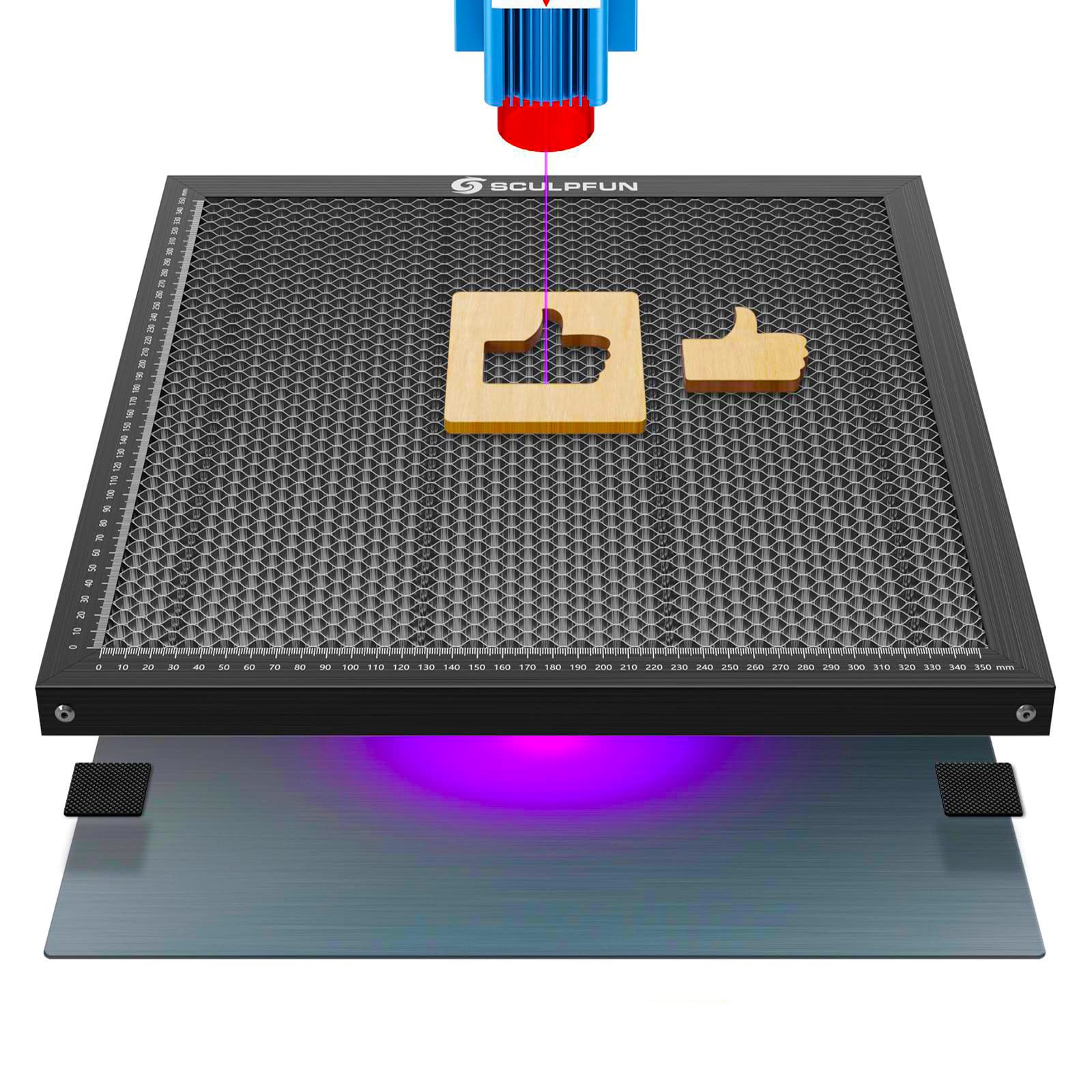 SCULPFUN Laser Honeycomb Work Table, Protective Pad, Desktop Protection, 400 x 400 mm, Clean Cut Engraving, for S9 S10 S6 A10 X7 A5 Pro Laser Engraving Machine