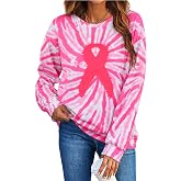 Tie Dye Sweatshirts for Women - Heart Love Vibes Valentine Tops | Womens Tie Dye Sweatshirts Valentine's Days Heart Shirt Long Sleeve Pullover Tops