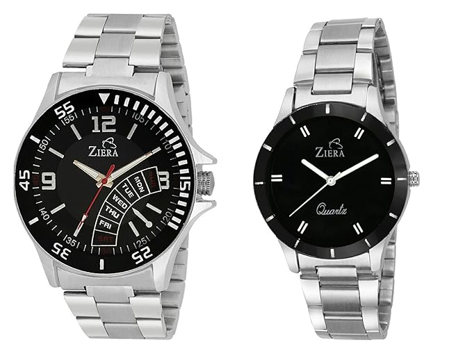 Analogue Black Dial Unisex Couple Watch