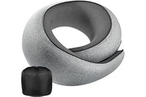 4litamz Neck Pillow Airplane,100% Pure Memory FoamTravel Neck Pillow Travel Neck Support Ergonomic &Portable Design Best for Sleeping Plane Car Train Office Flight (Small Grey)