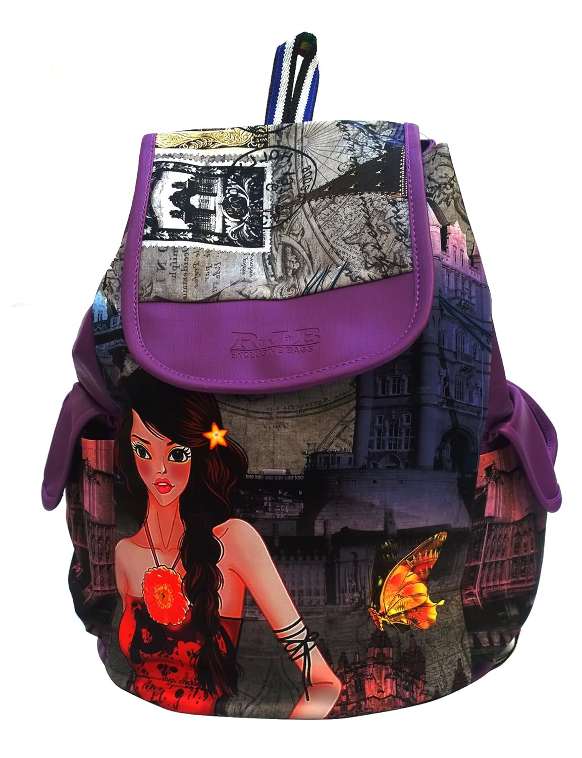 alice faux leather multicolour backpack for women (medium)