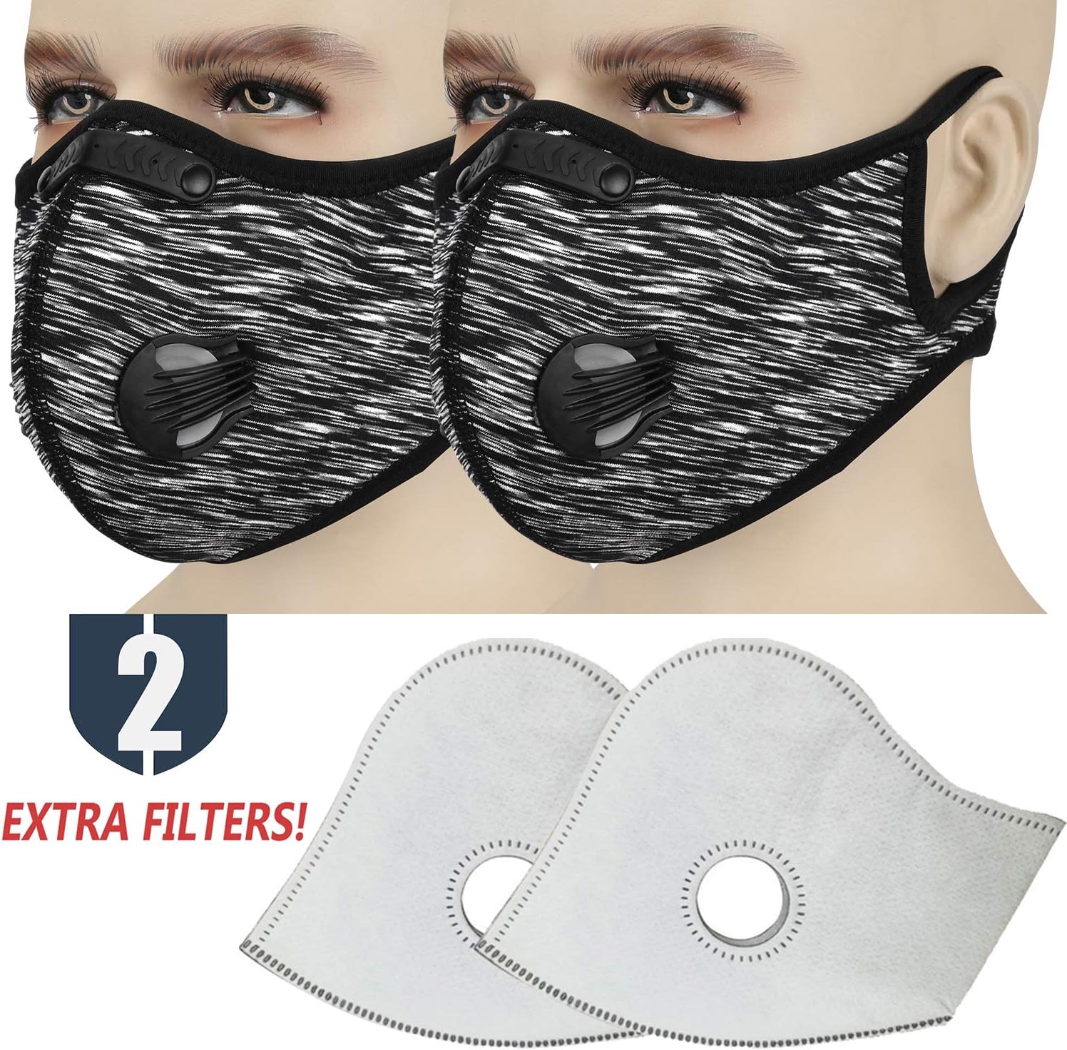 Dust Mask, Moho Upgrade Version Activated Carbon Dustproof Mask Windproof Foggy Haze Anti-Dust Mask Motorcycle Bicycle Cycling Ski Half Face Mask for Burning Man Outdoor Activities